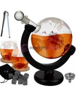 К-т гарафа глобус 2 чаши и кубчета за уиски